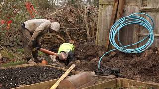 Drainage and new water pipe installation on allotment site