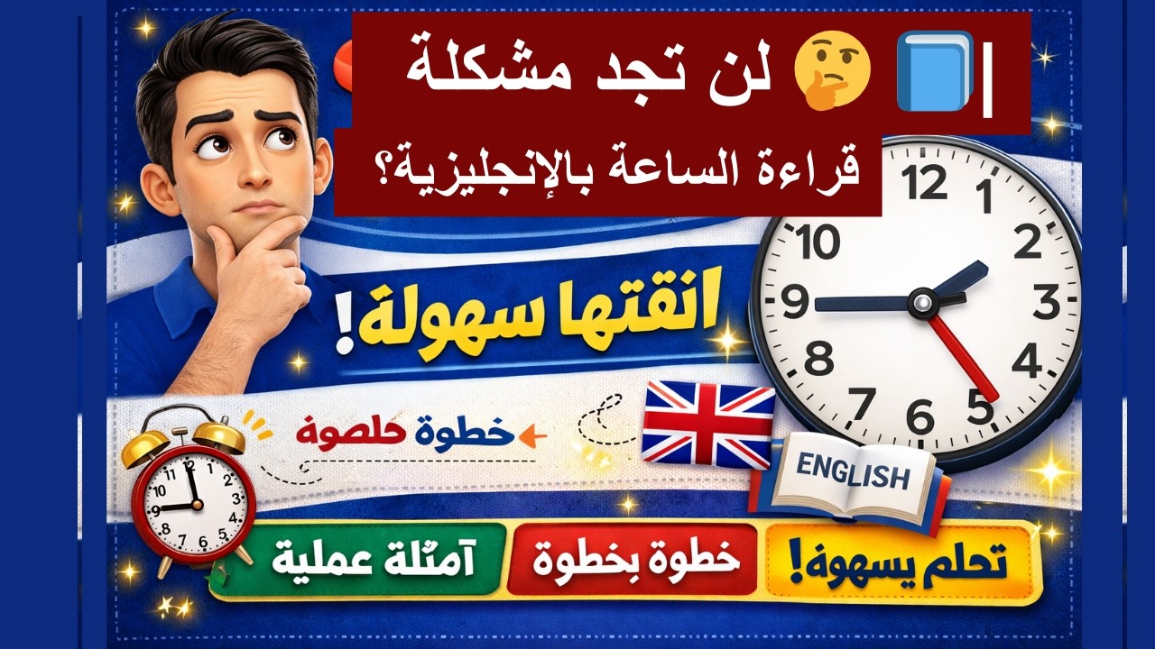 📘 🤔 لن تجد مشكلة في قراءة الساعة بالإنجليزية؟ اتقنها بسهولة بخطوات بسيطة!   ⏰✨ أسرار يجب أن تعرفها
