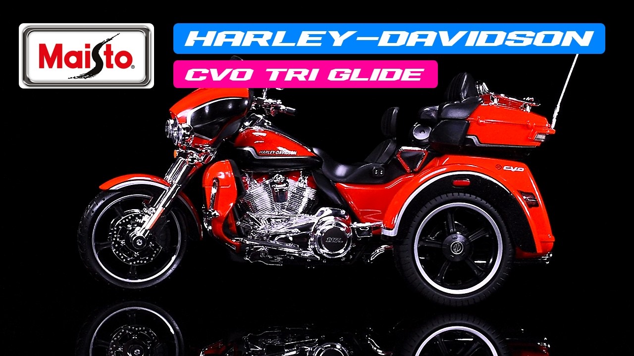2021 Harley Davidson CVO Tri Glide Motorcycle Orange "H-D Custom" 1/12 Diecast Model by Maisto