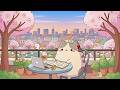 Mochi’s Sunset Balcony Study 🌇 Soft Lofi for Deep Work 📚 Aesthetic Spring City