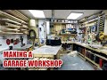 Making a 240 sq ft Garage Workshop in 12 minutes (Timelapse)