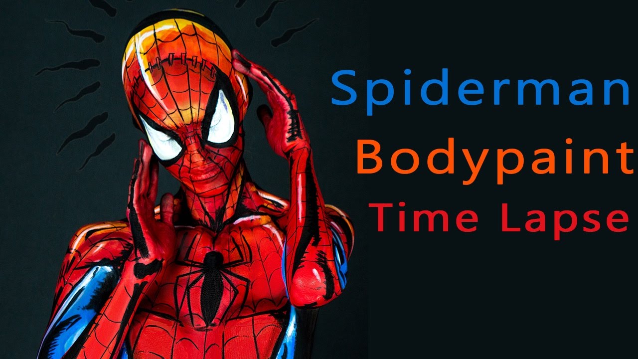 body painting spiderman