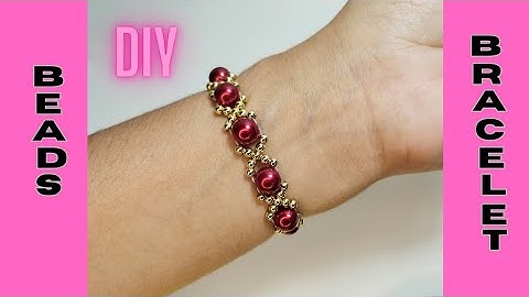 Pulseira de miçangas e pérolas super fácil | DIY Beads Bracelet tutorial