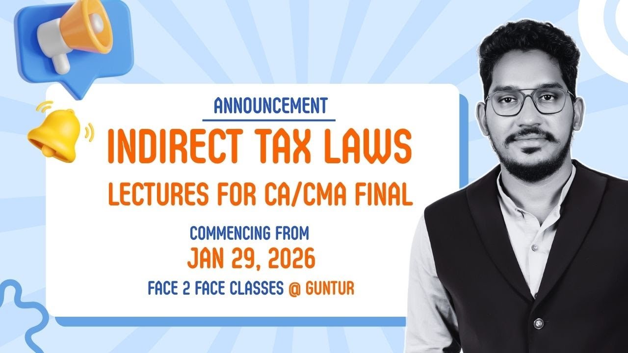 Объявление о курсах по косвенному налогообложению на май 2026 г. | Итоговый экзамен CA/CMA | CA М...