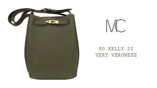 Hermes So Kelly 22 Vert Veronese Tote Shoulder Bag Gold Hardware Togo –  Mightychic