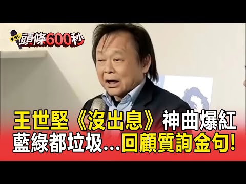 王世堅 沒出息 匆匆忙忙神曲爆紅 藍綠都垃圾 我就要跳海 回顧質詢金句 頭條600秒