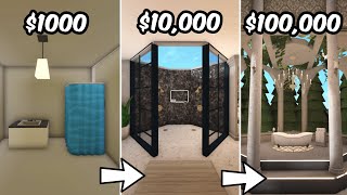 BUILDING A BATHROOM IN BLOXBURG with $1k, $10k, and $100k