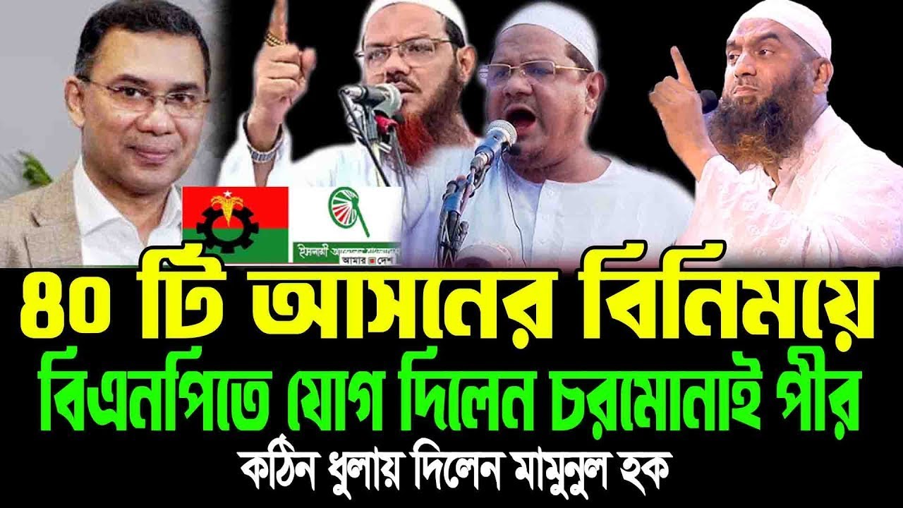 যারা ৪০টি আসনের বিনিময়ে বিএনপি জোট যোগ দেয়ার আবাস চরমোনাই পীর,কঠিন ভাবে একি বললেন মামুনুল হক=