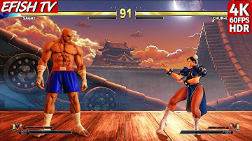 Sagat vs Chun-Li (Hardest AI) - Street Fighter V