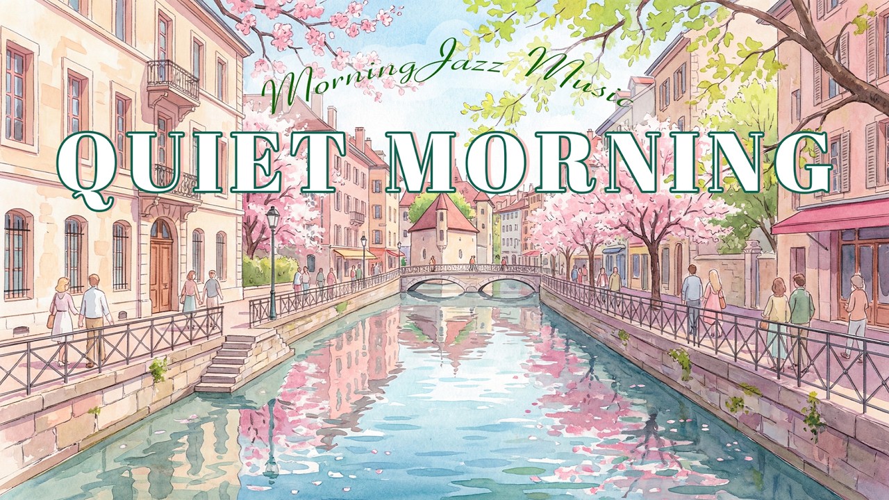 Spring Morning Movie Jazz in a French Café 🌸 Romantic Ambience for Focus & Relax (NO MID-ROLL ADS)