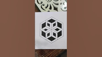 Hexagon illusion Drawing #hexagon #illusion #easy #lines #3d #optical #drawing #shortvideo #shorts