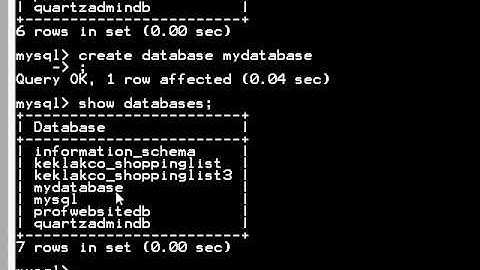Creating a database and user in MySQL