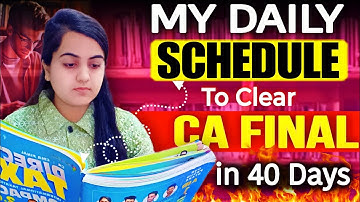 My SUBJECT WISE Daily TIMETABLE to Clear CA Final in 40 Days📚 CA May 25 Exams | CA Learners