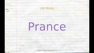 How to pronounce prance