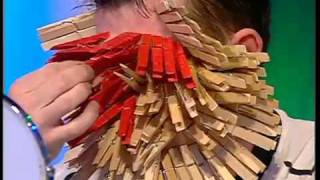 Most Clothes Pegs Clipped on Face - Amazing Video