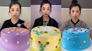 ASMR Eating Most Delicious Creamy Cake  ( soft chewy sounds ) 크림 케이크 먹방  MUKBANG Satisfying