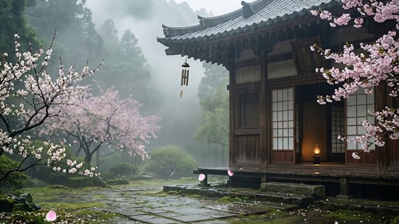 Zen Temple Rain | Zen Yağmuru 🌧️ Uyku ve Meditasyon İçin Sakinleştirici Sesler | 禅の雨 | 禅雨