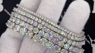 VVS Moissanite Tennis Iced Out Bracelets | 2MM 3MM 4MM 5MM 6.5MM | .925 Sterling Silver
