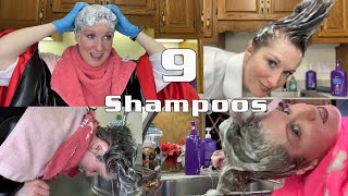 Kat's YouTube Live Shampoo Washing Compilation - Upright Forward Backward Shampooing - YouTube