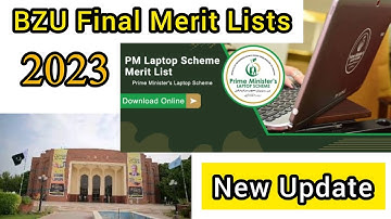 BZU Final Merit Lists 2023 | PM laptop distribution Ceremony in BZU multan @KhushbooSehar2.0