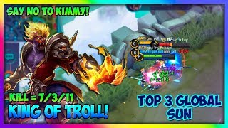 King of Troll - Top 3 Global Sun by gas pol rem set - Mobile Legends screenshot 1