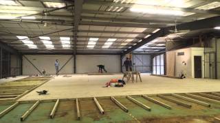 Time lapse for the new workshop floor and partition.