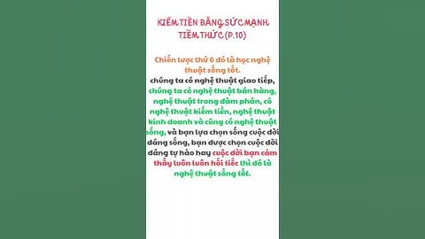 KIẾM TIỀN BẰNG SỨC MẠNH TIỀM THỨC (P.10)