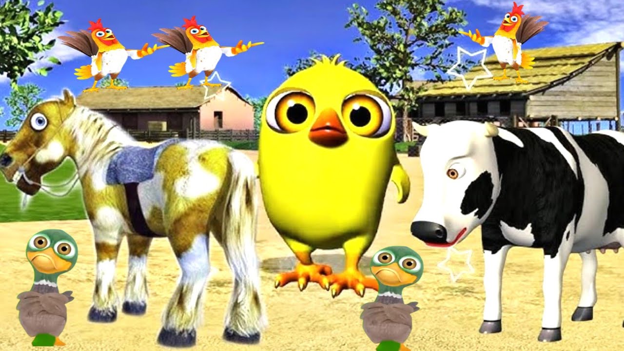 El Pollito pío 3d / El Tractor escapando del Toro y el Pollito pio ...