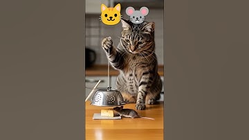 Shocking! So The cat sets a trap and waits in silence #shorts #tabbycat #trap