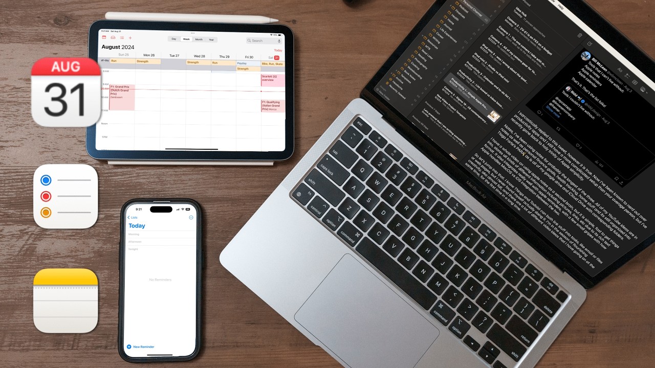 Simple Apple Productivity - Notes, Reminders, Calendar - YouTube