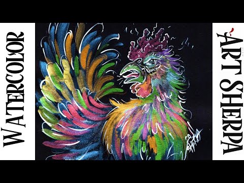 Metallic Watercolor Easy How to Paint Rage Chicken Step by step | The Art Sherpa