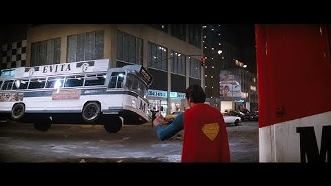 Superman II 1980 | Ursa and Non throw a bus at Superman |