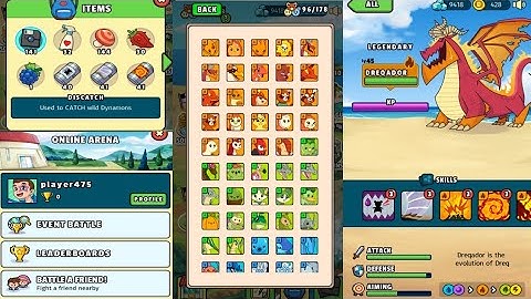 Dynamons world legendary dynamon dreq evolution dreqador legendary battle fight