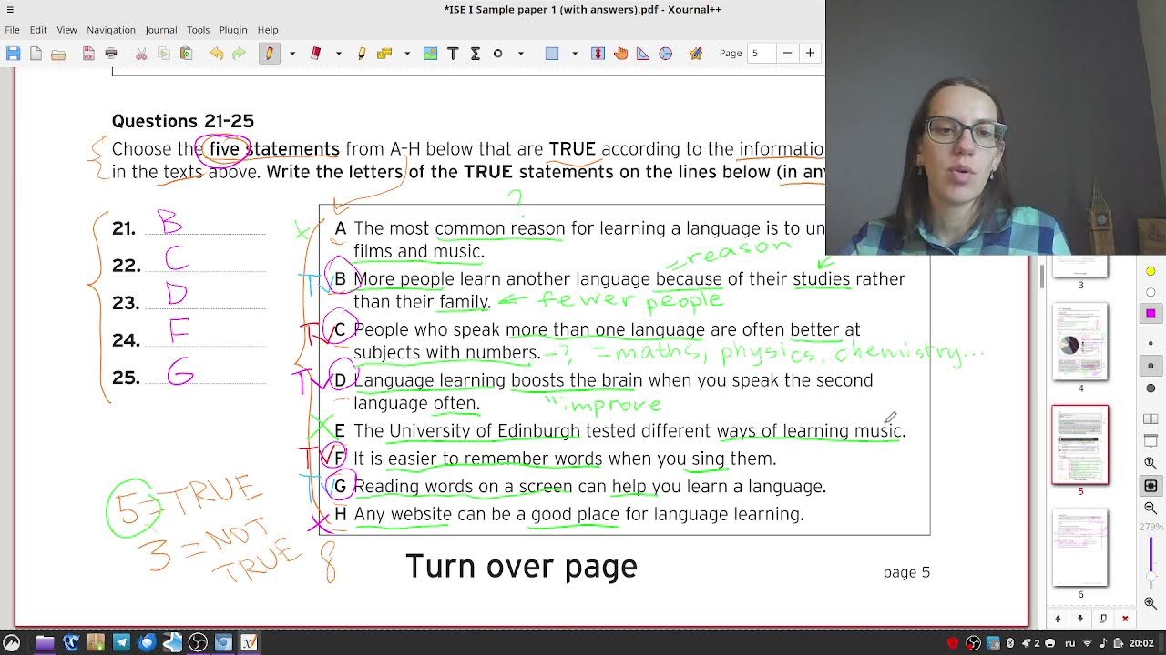 Trinity College London ISE I Reading & Writing Task 2 | Stream 002