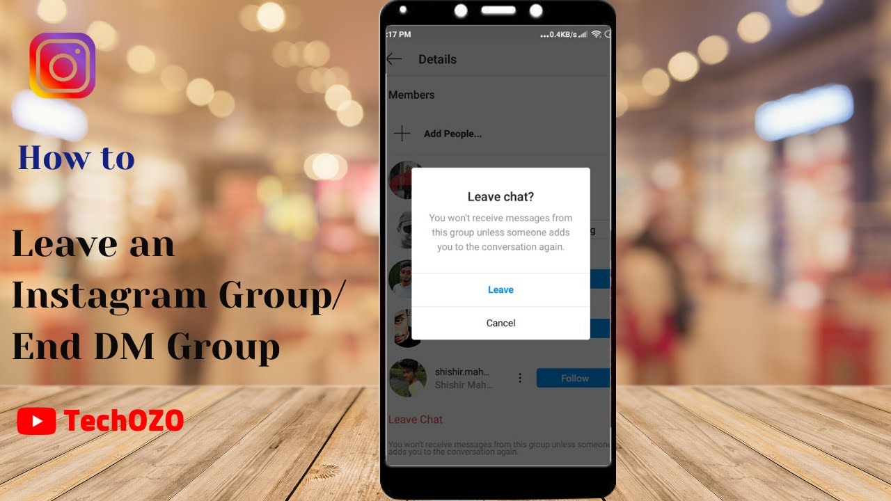 How to Leave an Instagram group /End Chat group in Instagram - TechOZO - YouTube