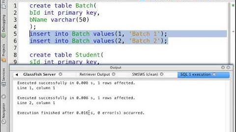 Creating the Sybase database from NetBeans