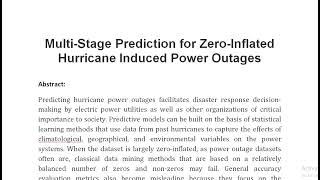 Multi Stage Prediction for Zero Inflated Hurricane Induced Power Outages Net Worth
