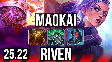 MAOKAI vs RIVEN (TOP) | 3/1/9, Rank 11 Maokai | EUW Challenger | 25.22