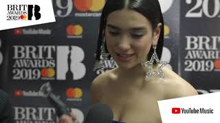 Dua Lipa Expresses Her Joy At Winning A BRIT Award With Calvin Harris