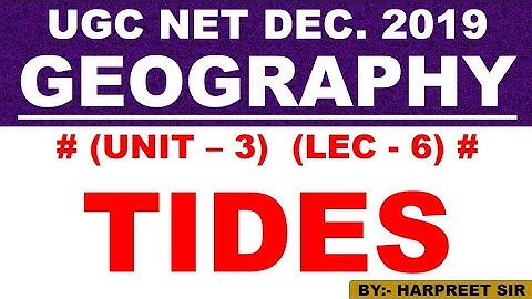 Tides unit 3 Lec 6 ugc net dec 2019