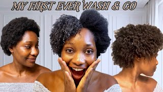 CURL DEFINITION ON MY 4C HAIR!! MY FIRST EVER WASH AND GO.