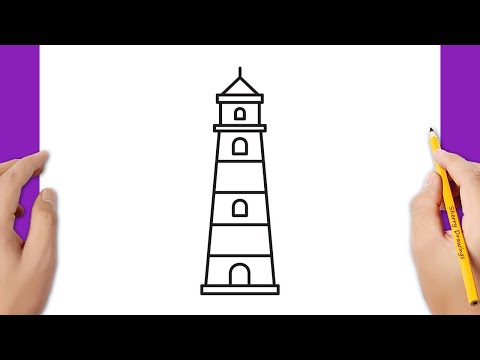 How to draw a lighthouse easy