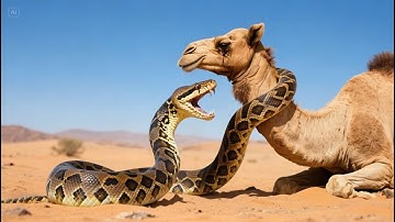 Camel vs Python: Deadly Clash in the Desert#python#zebra #animalbattle#wildclash
