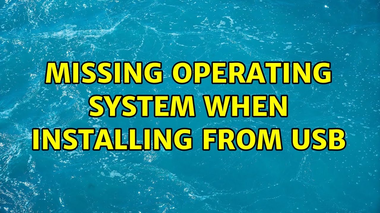 Ubuntu Missing Operating System when Installing from USB YouTube Ubuntu Missing Operating System when Installing from USB YouTube