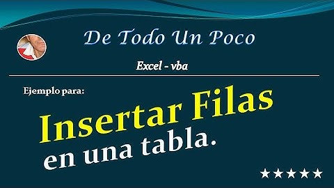 Insertar filas en una tabla con macro.