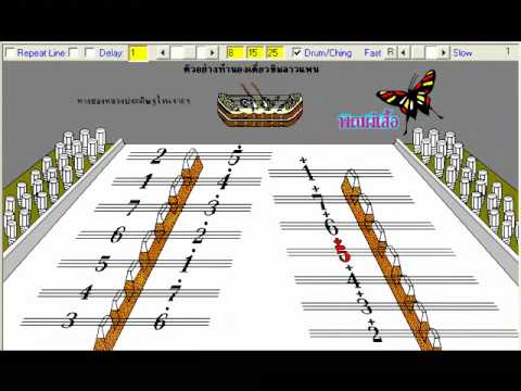 การบรรเลงขิมพลงลาวแพน
