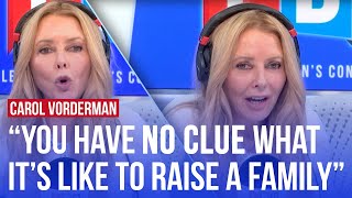 Carol Vorderman debates caller claiming he can feed his family for '£5' | LBC