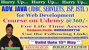 ADV. JAVA (JDBC, SERVLETS, JSP, JSTL ) for Web Development Course on Udemy @360/-