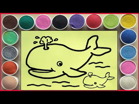 Video TÔ MÀU TRANH CÁT CÁ VOI MẸ VÀ CÁ VOI CON - Sand... - youtube