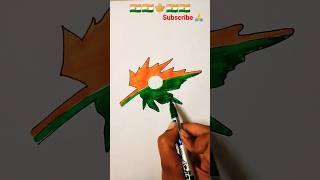 Indian flag drawing on leaf ll Republic day drawing ll Independence Day Drawing shortsviral???